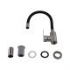Смеситель для кухни Brinex Pure 015F3 с гибким изливом   Nickel/Black BRIPUR015F3NKB Смеситель для кухни Brinex Pure 015F3 с гибким изливом   Nickel/Black BRIPUR015F3NKB