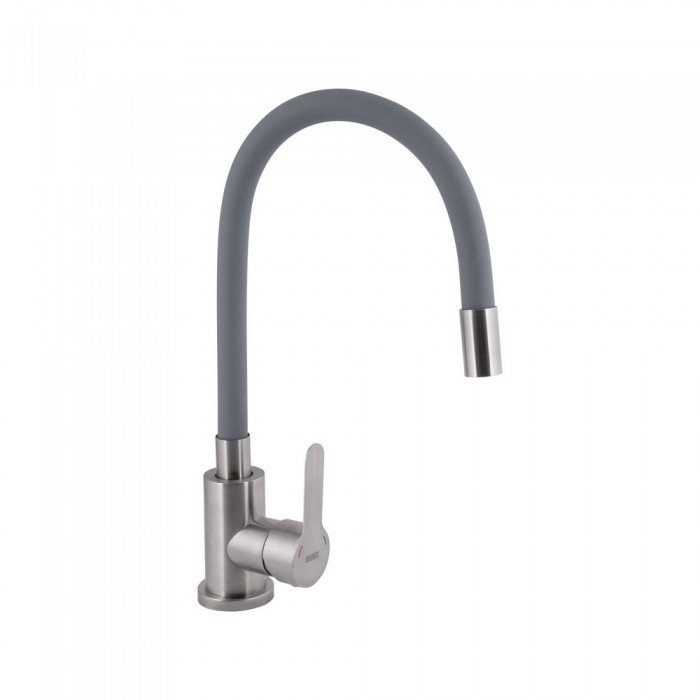 Смеситель для кухни Brinex Pure 015F3 с гибким изливом   Nickel/Grey BRIPUR015F3NKG Смеситель для кухни Brinex Pure 015F3 с гибким изливом   Nickel/Grey BRIPUR015F3NKG