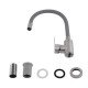 Смеситель для кухни Brinex Pure 015F3 с гибким изливом   Nickel/Grey BRIPUR015F3NKG Смеситель для кухни Brinex Pure 015F3 с гибким изливом   Nickel/Grey BRIPUR015F3NKG