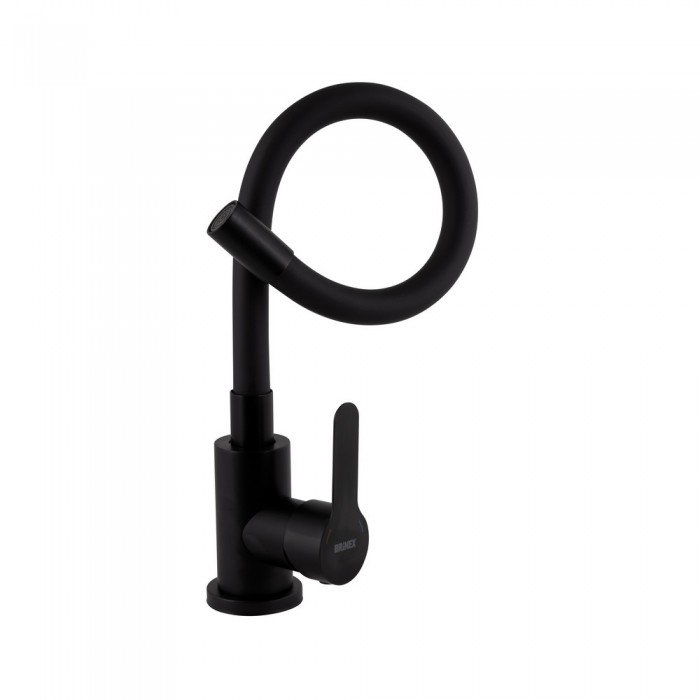 Смеситель для кухни Brinex Pure 015F3 с гибким изливом   Black Matt BRIPUR015F3BLM Смеситель для кухни Brinex Pure 015F3 с гибким изливом   Black Matt BRIPUR015F3BLM