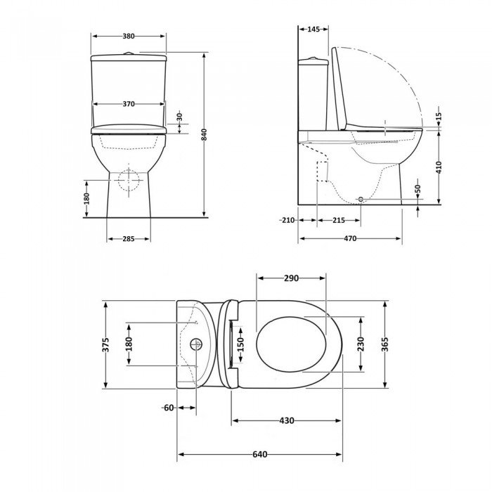 Унитаз напольный Qtap Jay Ultra Quiet с сидением Soft-close 640x360x835 мм QT07222175TW White Унитаз напольный Qtap Jay Ultra Quiet с сидением Soft-close 640x360x835 мм QT07222175TW White