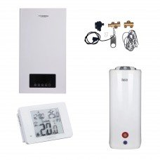 Комплексне рішення Thermo Alliance для котельні: електричний котел 10 кВт + комплект підключення бойлера + комбінований підлоговий водонагрівач 100 л