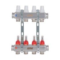 Коллектор с расходомерами (нерж.) 1"х4 Icma № К073