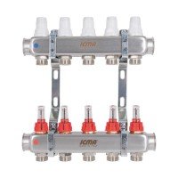 Колектор із витратомірами (нерж.) 1"х5 Icma № К073