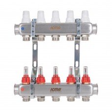Коллектор с расходомерами (нерж.) 1"х5 Icma № К073