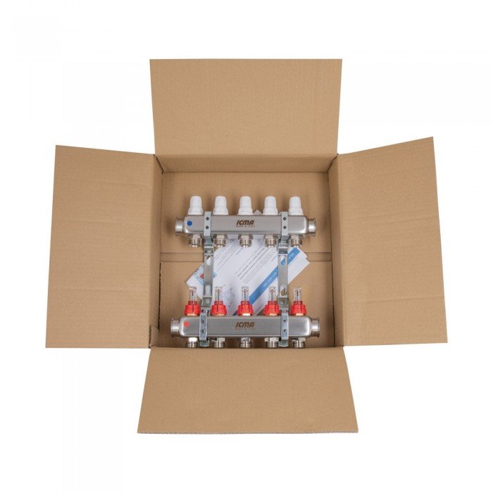 Коллектор с расходомерами (нерж.) 1"х5 Icma № К073