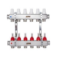 Коллектор с расходомерами (нерж.) 1"х6 Icma № К073