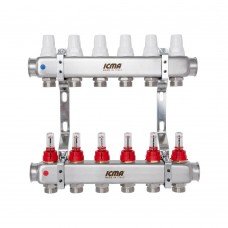 Коллектор с расходомерами (нерж.) 1"х6 Icma № К073
