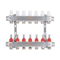 Коллектор с расходомерами (нерж.) 1"х7 Icma № К073
