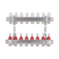 Колектор з витратомірами (нерж.) 1" х8 Icma № К073