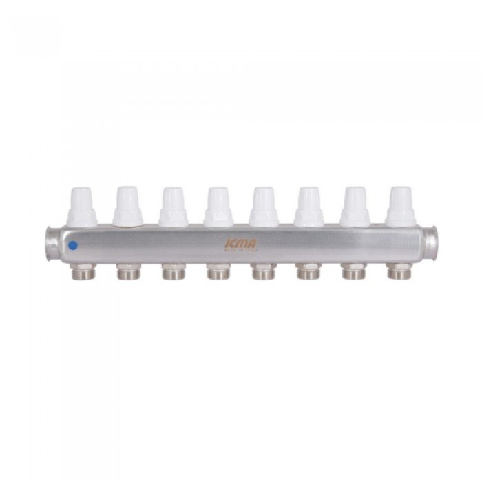 Коллектор с расходомерами (нерж.) 1"х8 Icma № К073