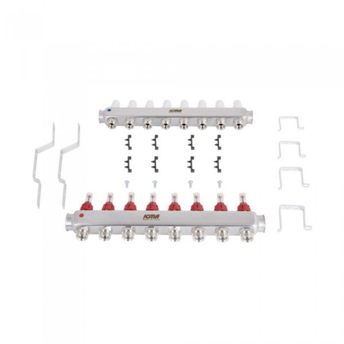 Коллектор с расходомерами (нерж.) 1"х8 Icma № К073