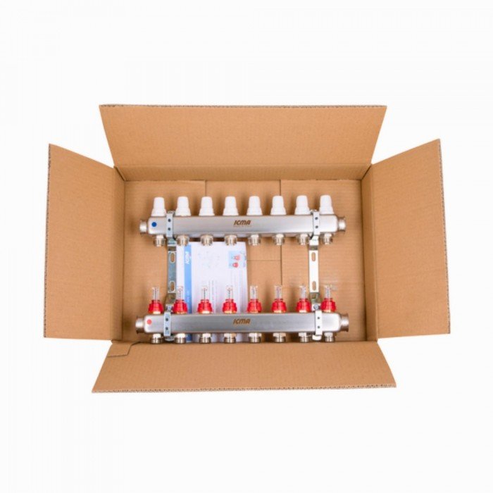 Коллектор с расходомерами (нерж.) 1"х8 Icma № К073