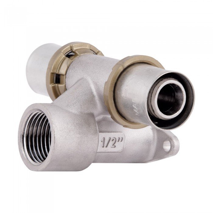 Прес-фітинг Icma трійник 1/2"вх20 настінний прохідний № 422