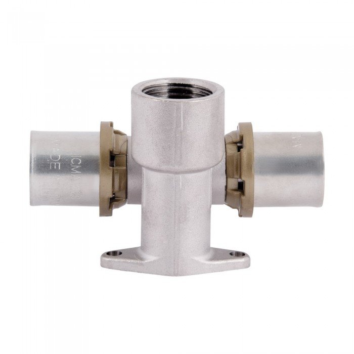 Прес-фітинг Icma трійник 1/2"вх20 настінний прохідний № 422