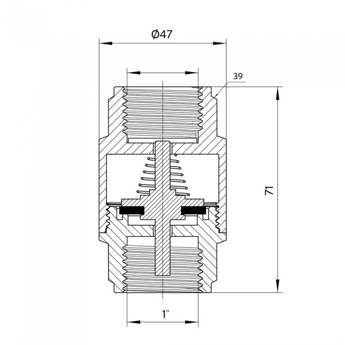 Обратний клапан Thermo Alliance Forte 1"ВВ никель с латунным штоком TAF240W25
