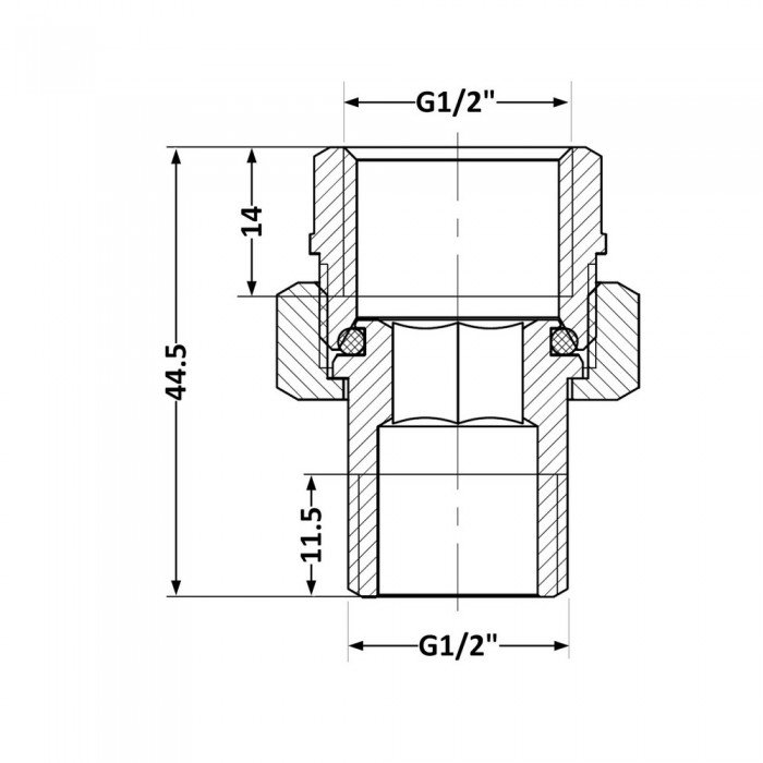 Сгон-американка Thermo Alliance Standart 1/2"ВН никель, прямой TAS190W15