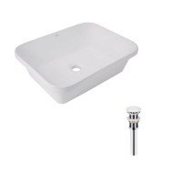 Комплект Qtap Scorpio: Раковина врізна прямокутна 510х390х145 мм White + Донний клапан PU02