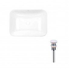 Комплект Qtap Scorpio: Раковина врезная прямоугольная 615х390х150 мм White + Донный клапан PU02 Комплект Qtap Scorpio: Раковина врезная прямоугольная 615х390х150 мм White + Донный клапан PU02