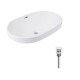 Комплект Qtap Leo: Раковина врезная овальная 590x400x170 мм White + Донный клапан PU02O
