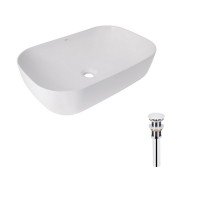 Комплект Qtap Robin: Раковина накладна прамокутна 600x390x150 мм White + Донний клапан PU02