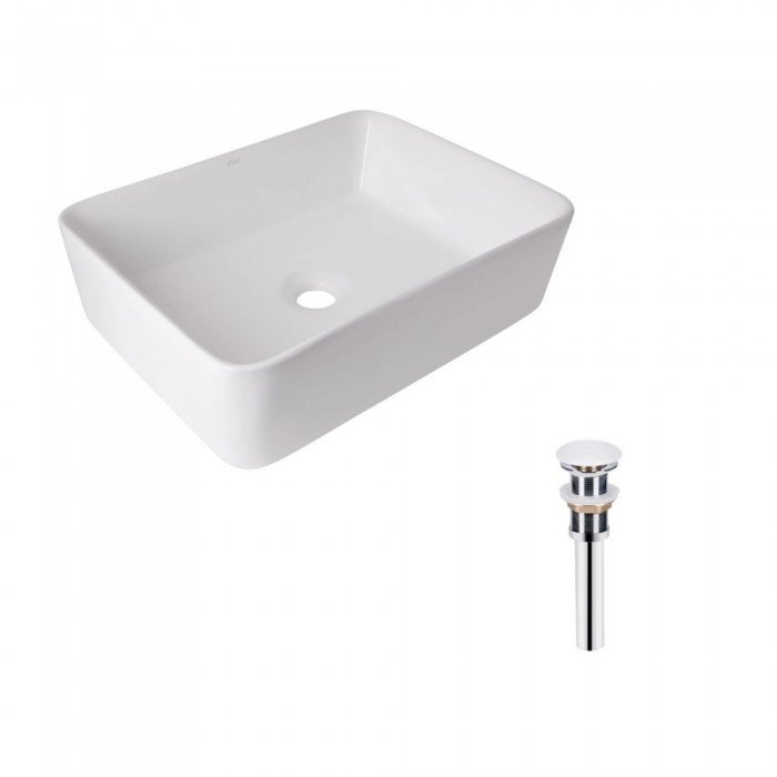 Комплект Qtap Tern: Раковина накладная прямоугольная 480х370х135 мм White + Донный клапан PU02 Комплект Qtap Tern: Раковина накладная прямоугольная 480х370х135 мм White + Донный клапан PU02