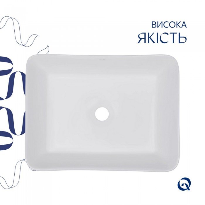 Комплект Qtap Tern: Раковина накладная прямоугольная 480х370х135 мм White + Донный клапан PU02 Комплект Qtap Tern: Раковина накладная прямоугольная 480х370х135 мм White + Донный клапан PU02