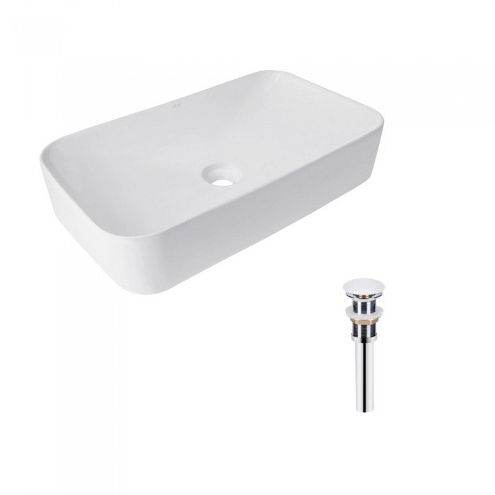 Комплект Qtap Tern: Раковина накладная прямоугольная 610x350x135 мм WHITE + Донный клапан PU02 Комплект Qtap Tern: Раковина накладная прямоугольная 610x350x135 мм WHITE + Донный клапан PU02