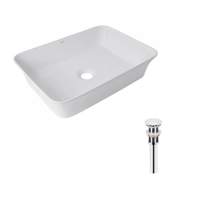Комплект Qtap Virgo: Раковина накладная прямоугольная 490х350х110 мм White + Донный клапан PU02 Комплект Qtap Virgo: Раковина накладная прямоугольная 490х350х110 мм White + Донный клапан PU02
