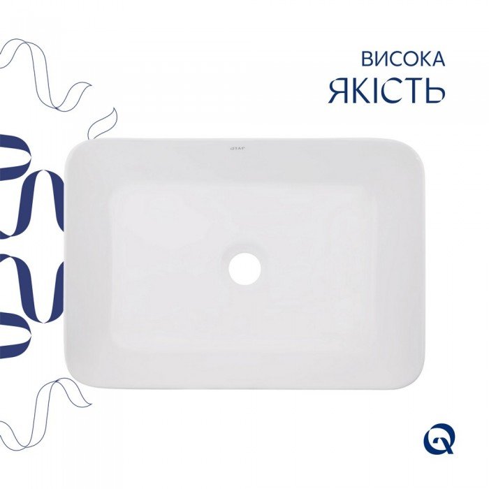 Комплект Qtap Virgo: Раковина накладная прямоугольная 490х350х110 мм White + Донный клапан PU02 Комплект Qtap Virgo: Раковина накладная прямоугольная 490х350х110 мм White + Донный клапан PU02