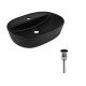 Комплект Qtap Scorpio: Раковина накладна овальна 500x380x120 мм Matt Black + Донний клапан PU03