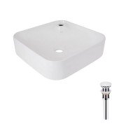 Комплект Qtap Stork: Раковина накладна квадратна 430x430x125 мм White + Донний клапан PU02