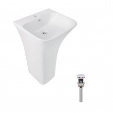 Комплект Qtap Crow: Раковина напольная моноблок 445x420x840 мм White + Донный клапан PU02O Комплект Qtap Crow: Раковина напольная моноблок 445x420x840 мм White + Донный клапан PU02O