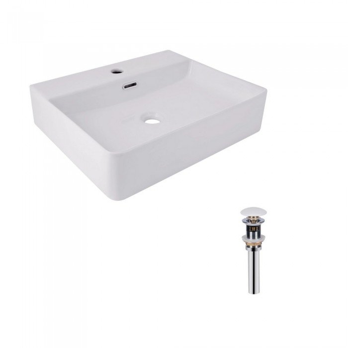 Комплект Qtap Nando LT: Раковина подвесная прямоугольная 500х420х130 мм White + Донный клапан PU02O Комплект Qtap Nando LT: Раковина подвесная прямоугольная 500х420х130 мм White + Донный клапан PU02O