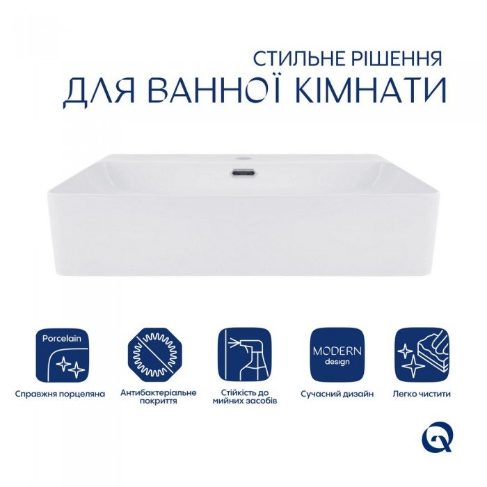 Комплект Qtap Nando LT: Раковина подвесная прямоугольная 610х420х140 мм White + Донный клапан PU02O Комплект Qtap Nando LT: Раковина подвесная прямоугольная 610х420х140 мм White + Донный клапан PU02O