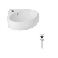 Комплект Qtap Leo N: Раковина подвесная угловая овальная 380x360x130 мм WHITE + Донный клапан PU02O Комплект Qtap Leo N: Раковина подвесная угловая овальная 380x360x130 мм WHITE + Донный клапан PU02O