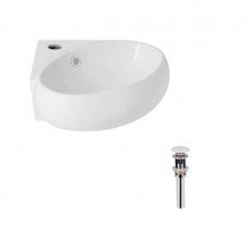 Комплект Qtap Leo N: Раковина подвесная угловая овальная 380x360x130 мм WHITE + Донный клапан PU02O Комплект Qtap Leo N: Раковина подвесная угловая овальная 380x360x130 мм WHITE + Донный клапан PU02O