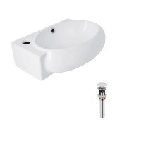 Комплект Qtap Leo: Раковина подвесная овальная левая 430x285x160 мм White + Донный клапан PU02O Комплект Qtap Leo: Раковина подвесная овальная левая 430x285x160 мм White + Донный клапан PU02O