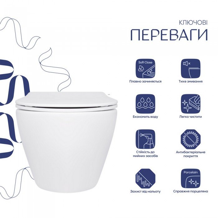 Унитаз подвесной Qtap Jay безободковый с сиденьем Soft-close QT07335175W Унитаз подвесной Qtap Jay безободковый с сиденьем Soft-close QT07335175W