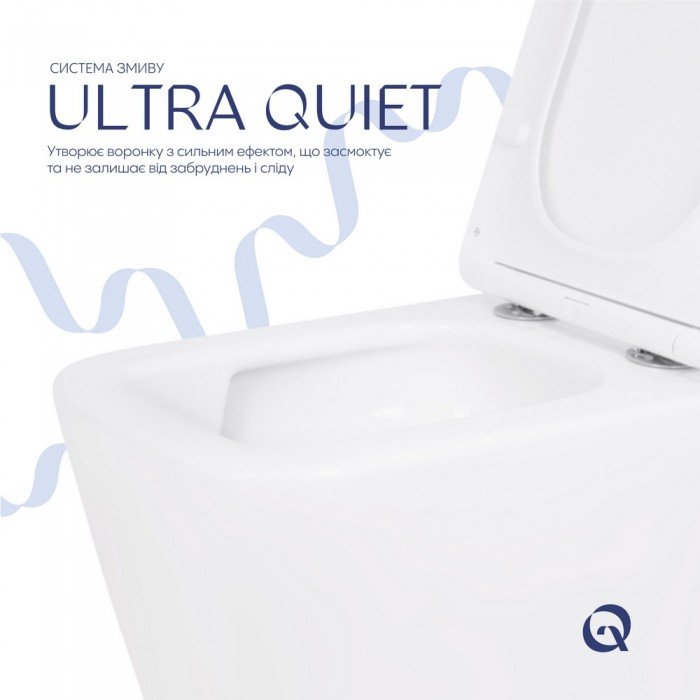 Унітаз підвісний Qtap Crow безобідковий з сідінням Soft-close QT05335170W Унітаз підвісний Qtap Crow безобідковий з сідінням Soft-close QT05335170W