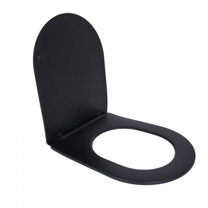 Qtap Сиденье для унитаза (Robin 660, Scorpio 520,660) 460x362x50 мм, Matt Black, с микролифтом, Slim Duroplast, Quick Release QTSC179MB47352