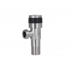 Кран угловой Thermo Alliance Standart 1/2"НН нерж., с керам. буксой TAS345W1515SS