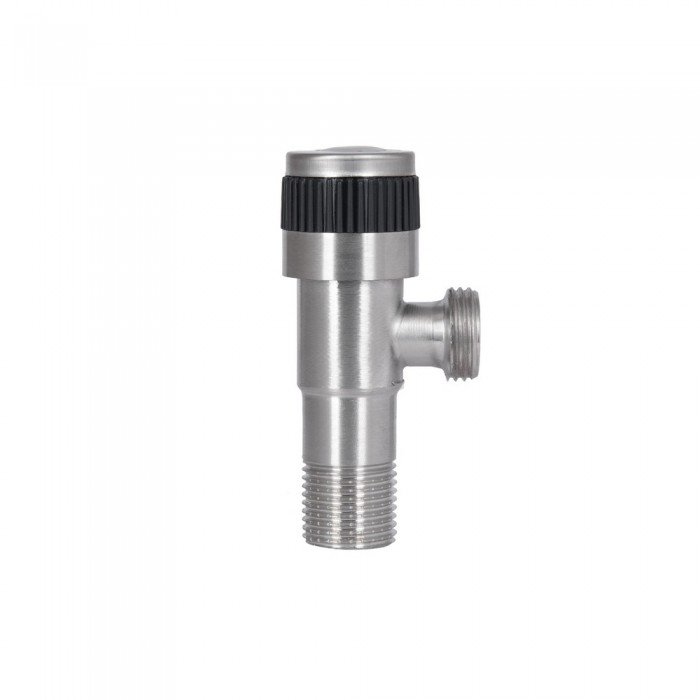 Кран угловой Thermo Alliance Standart 1/2"НН нерж., с керам. буксой TAS345W1515SS