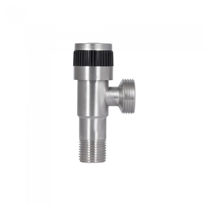 Кран угловой Thermo Alliance Standart 1/2"Нх3/4"Н нерж., с керам. буксой TAS345W1520SS