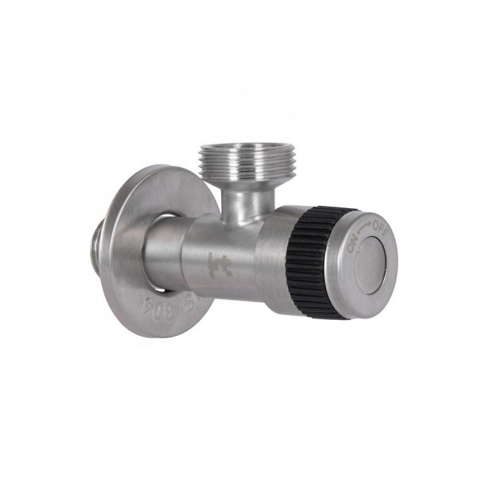 Кран угловой Thermo Alliance Standart 1/2"Нх3/4"Н нерж., с керам. буксой TAS345W1520SS