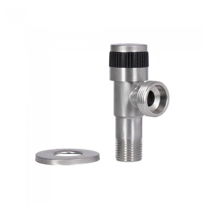 Кран угловой Thermo Alliance Standart 1/2"Нх3/4"Н нерж., с керам. буксой TAS345W1520SS