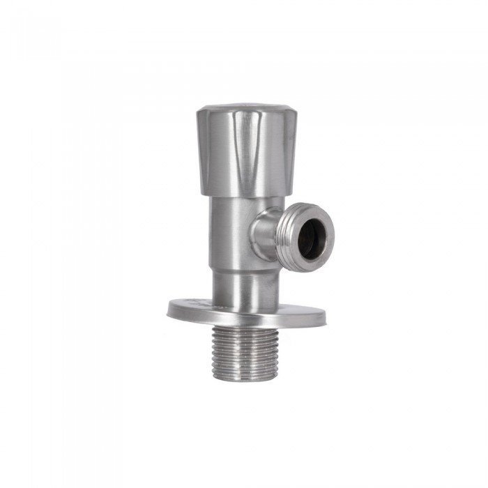 Кран угловой Thermo Alliance Standart 1/2"НН нерж., с керам. буксой TAS347W1515SS