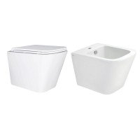 Комплект Qtap Tern 2 в 1: унитаз подвесной Ultra Quiet + биде подвесное