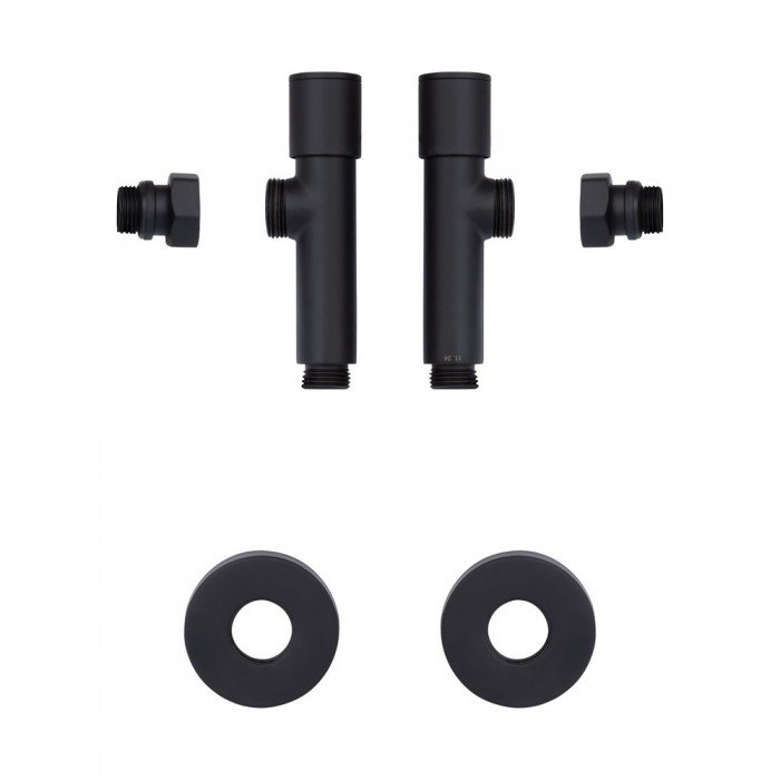 Комплект кранов Thermo Alliance Standart 1/2" Н для полотенцесушителя угловой черный SF395W15B Комплект кранов Thermo Alliance Standart 1/2" Н для полотенцесушителя угловой черный SF395W15B