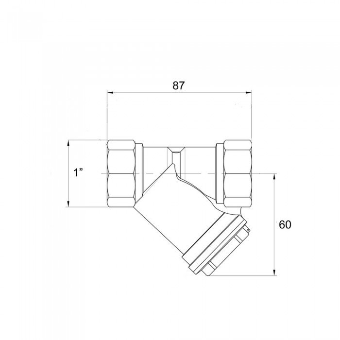Фильтр косой Icma №50 грубой очистки 1" латунный